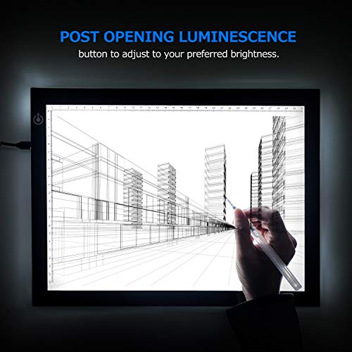 LitEnergy A3 LED Copy Board Light Tracing Box, Ultra-Thin Adjustable USB Power Artcraft LED Trace Light Pad for Tattoo Drawing, Streaming, Sketching, Animation, Stenciling