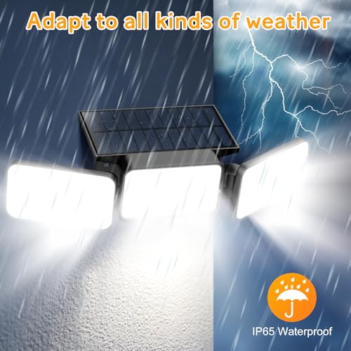 Mokot Solar Lights Outdoor, 218LED 2500LM Solar Motion Sensor Outdoor Lights, IP65 Waterproof Solar Powered Flood Security Lights for Garden Patio Yard House Outside- 2Pack