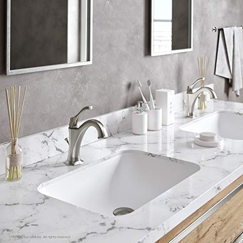 KRAUS KBF-1201BG Arlo Single Handle Basin Bathroom Faucet with Lift Rod Drain and Deck Plate, Brushed Gold (2-Pack)