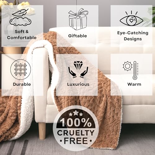 Tache White Snowy Owl Throw Blanket Super Soft Winter Warm Fluffy Sherpa Oversized Faux Fur Throw Blanket, Twin Size, 63x90