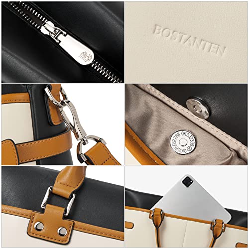 BOSTANTEN Womens Briefcase Leather Laptop Bag for Women 15.6 inch Computer Bag Messenger Business Work Tote