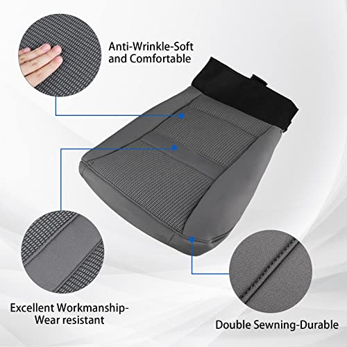 Bottom Seat Cover Replacement Cloth for Dodge Ram 2500 3500 2006 2007 2008 2009 2010 and 2006 2007 2008 2009 Ram 1500 -Breathable and Non-Slip Front Left Driver Side Seat Cushion Cover for Cars