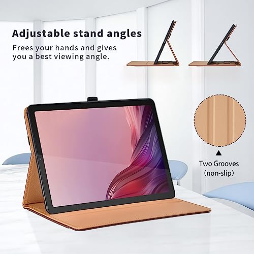 Case for Lenovo Tab M9 9 Inch 2023 (TB-310FU)/ Nook 9" Lenovo Tablet (2024) - PU Leather Business Folio Protective Cover with Hand Strap and Pocket, Black