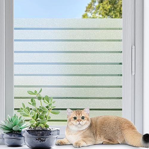 Coavas Window Privacy Film Frosted Glass Window Film Heat Blocking Window Cling Decorative Frosting Film Static Cling Vinyl Door Window Coverings Home Window Tint Blinds, 35.4 x 393.7 inch, Pure