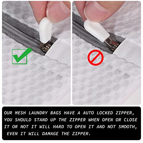 SUERIV 3Pcs Durable Honeycomb Mesh Laundry Bags for Delicates 125gsm Net Fabric Durable and Reusable Delicate Wash Bag,Organization Bag for Lingerie,Sock,12 x 16 Inches(3 Medium)