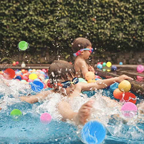 Jishi 24Pcs Reusable Water Balls, Kids Summer Outdoor Toys, Outside Activity Games for Backyard Yard Beach Pool Party Favors, Summer Water Fun Toddler Outdoor Play Toys for Boys Girls Ages 3+ Year Old