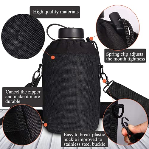 Insulated Water Bottle, 64oz Water Bottle with Straw lid, Spout Lid & Flex Cap, 64 oz Water Bottle with Sleeve, BPA Free & Leak-proof Simple Thermos Canteen Mug