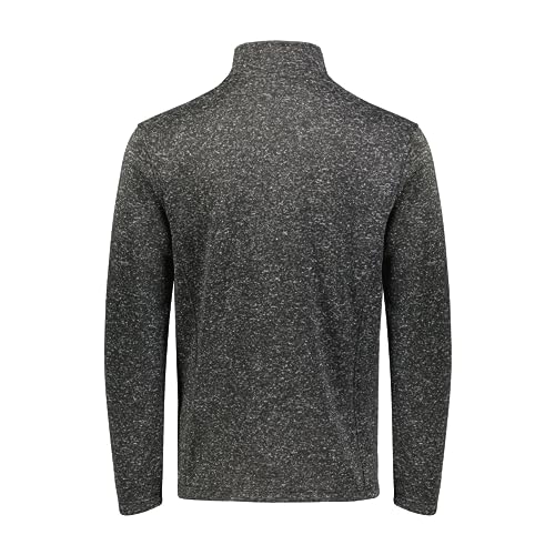 Holloway Men's Alpine Sweater Fleece 1/4 Zip Pullover, Black Heather