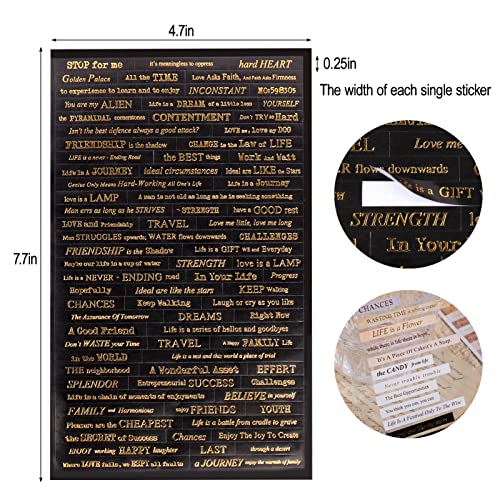 Juome 12 Sheet Quote Stickers for Journaling, Scrapbooking Supplies, Words Phrases Stickers for Junk Journal Aesthetic