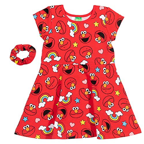 Sesame Street Elmo Infant Baby Girls Dress and Scrunchie Red 12 Months