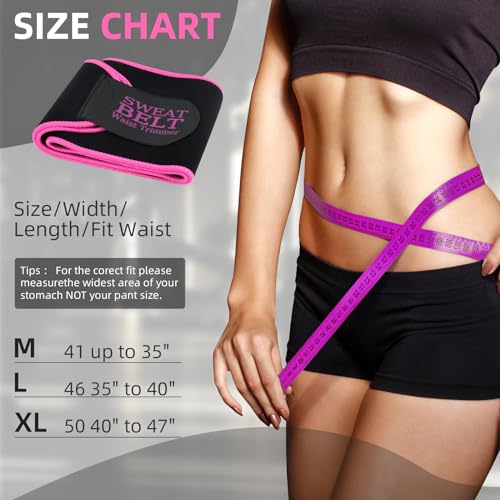 Lisacool Sculpt Touch Waist Trainer For Women Sweat Band For Stomach Waist Trimmer Black/Pink