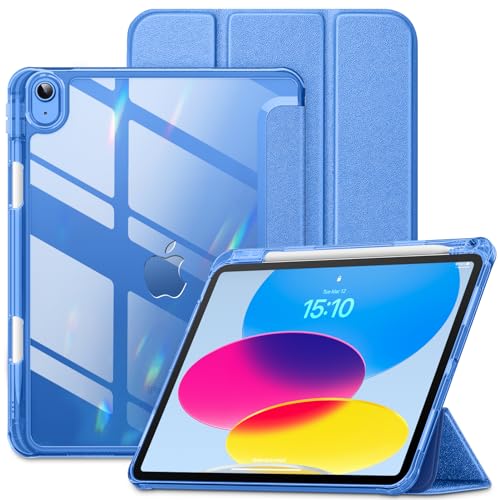 VIKESI for iPad 10th Generation Case 10.9 inch Released in 2022, Matte Slim Hard Back, Soft TPU Frame, Pencil Holder and Auto Sleep/Wake Cover for iPad 10 Gen - Yellow