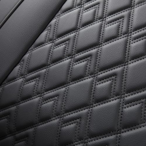 JOJOBAY Chevy Silverado Seat Covers,Leather Seat Covers for GMC Sierra,Custom Fit 2007-2024 1500 2500HD 3500HD Crew Double Extended Regular Cab,LT LZT RST Trail Boss(Front Pair,Black)