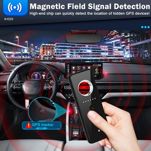 Hidden Camera Detectors, Spy Camera Detector，Bug and Hidden Camera Detector，GPS Tracker RF Signal Scanner Listening Devices Finder Wireless Rechargeable for Travel,Car, Bathroom,Office, Hotel