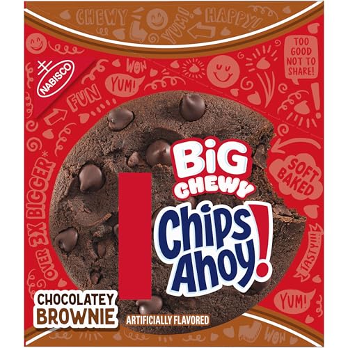 CHIPS AHOY! Big Chewy Chocolate Chip Cookies, Chocolatey Brownie, 14 Snack Packs (1 Cookie Per Pack)