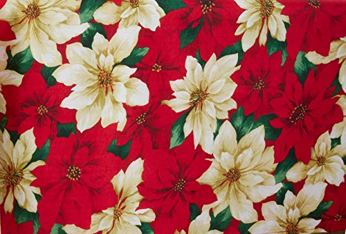 Poinsettia Print Tablecloth