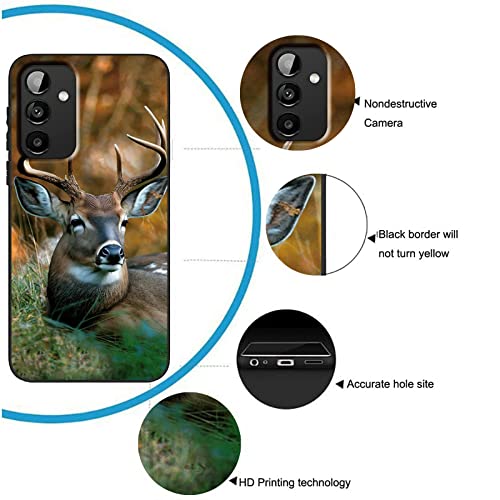BEOTIWAD for Samsung Galaxy A14 5G Phone Case (6.8") with Deer Hunting Tree Pattern Design Ultra-Thin Soft Black TPU Shockproof Protection Cover for Samsung A14 5G