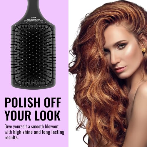 Ergo Ionic Paddle Hair Brush – Large Polishing Brush for Long-Lasting Shine, Detangling Brush for Wet & Dry Hair Care, Hair Styling Tool for Blow Drying (ER1000)