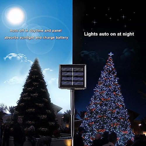 Toodour Solar Halloween Lights, 72ft 200 LED 8 Modes Red Halloween String Lights, Waterproof Solar Lights String for Garden, Patio, Fence, Holiday, Party, Balcony, Outdoor Halloween Decorations