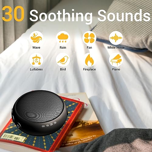 SoundMe Sound Machine for Sleeping with 30 Soothing Natural Sounds 36 Volume Control Portable Travel White Noise Brown Noise Machine for Baby Kids Adults Noise Canceling Machine for Office Privacy