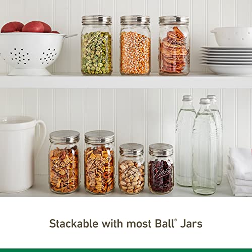 Ball Jar Stainless Steel One-Piece Mason Jar Lids, Regular Mouth, Silver