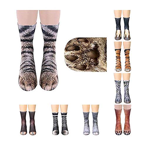 FreeNFond Funny Animal Paw Socks Gag Gifts for White Elephant Gift Exchange