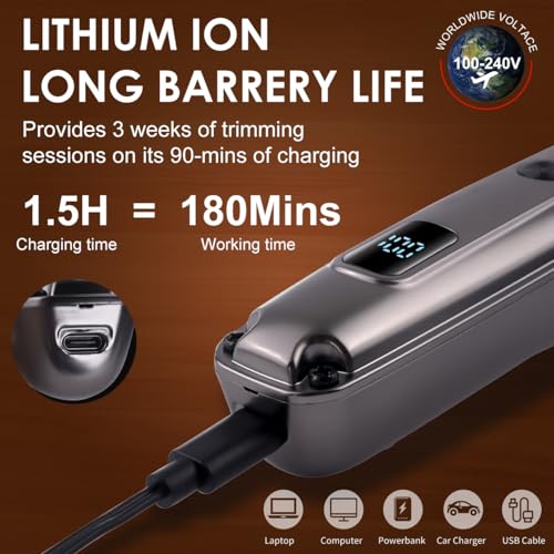 Hatteker Beard Trimmer for Men, Waterproof Hair Trimmer Electric Razor, Cordless Hair Clippers Shavers for Men, Shaving Kit for Nose Mustache Body Facial, Beard Grooming Kit Fathers Gifts for Dad