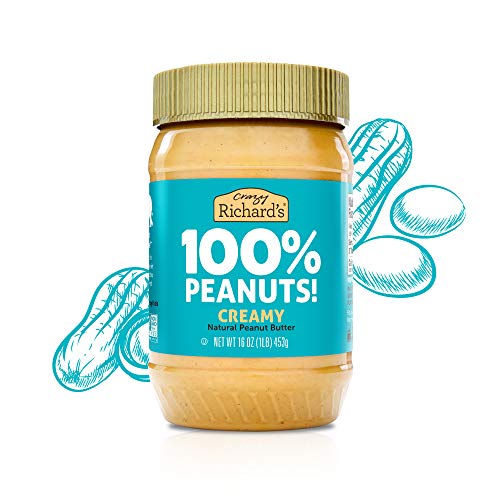 Crazy Richard's 100% All-Natural Creamy Peanut Butter, No Added Sugar Peanut Butter Non-GMO, Vegan (16 Ounce (Pack of 1))