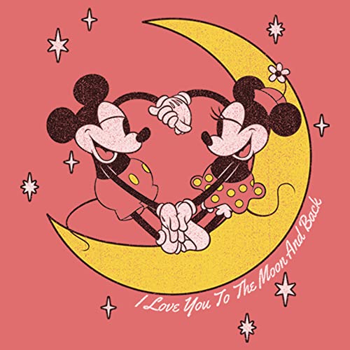 Disney Boy's To The Moon T-Shirt, Red Heather, Small