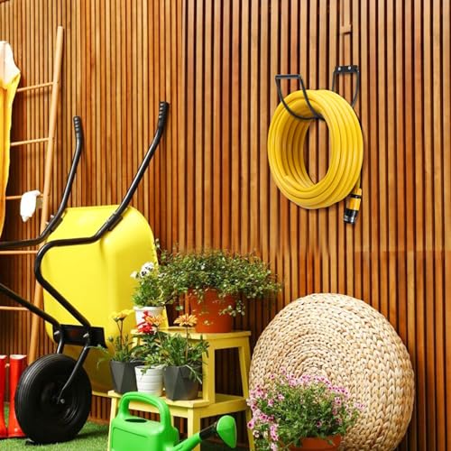 Yoniccal Garden Hose Holder Water Hose Hanger Wall Mounted,304Stainless Steel Solid Hose Hook Holds Up to 150Ft Garden Hose, Expandable Hose, Water Hose Black