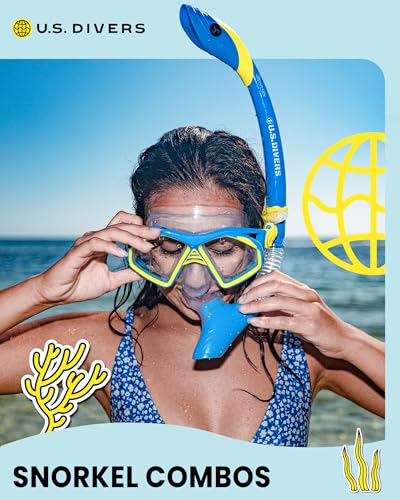 OutdoorMaster x U.S. Divers Admiral Combo Snorkeling Gear for Adults, Dry Top Snorkel Set Adults with Anti-Fog Scuba Diving Mask for Snorkeling Swimming Travel