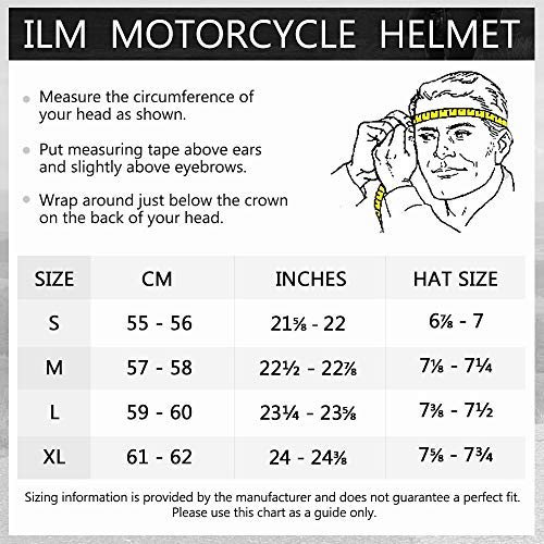 ILM Full Face Motorcycle Street Bike Helmet with Removable Winter Neck Scarf + 2 Visors DOT Model-JK313 (S, Blue)