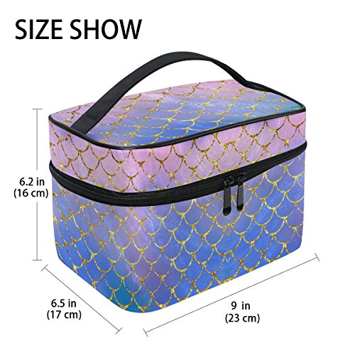 ZOEO Makeup Train Case Black Leopard Unicorn Galaxy Korean Carrying Portable Zip Travel Cosmetic Brush Bag Organizer Large for Girls Women