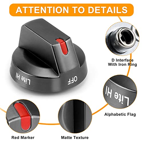 AMI PARTS DG64-00473B Stove knobs Replacement for Samsung knob, Compatible with Samsung Range Knob Only fit NX58M6850SG NX58H5600SS NX58H5650WS NX58J7750SS top knobs