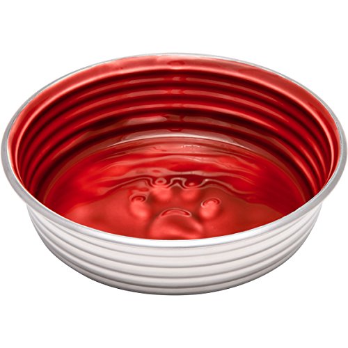 Loving Pets - Le Bol Dog Food Water Bowl Enamel Ceramic Bowl No Tip Stainless Steel Pet Bowl No Skid Spill Proof (Extra Small, Bordeaux)