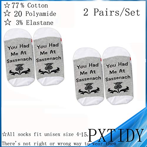 PXTIDY 2 PAIRS TV Show Socks You Had Me At Sa-ssenach Crew Socks Irish Sa-ssenach Gift TV Show Gift