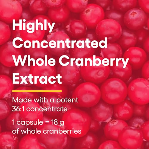 Natural Factors, CranRich, Super Strength 36:1 Cranberry Concentrate, 500 mg, Sugar-Free Whole Fruit Cranberry Pills for Urinary Tract Health, 180 Count (Pack of 1)