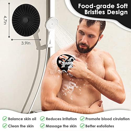 VWMYQ Silicone Body Scrubber, Upgrade Multifunction Exfoliator Body Scrubber for Effective Shower Scrubber for Body, Ergonomic Slip Handle and Easier Product Foam Silicone Body Scrubber for Men