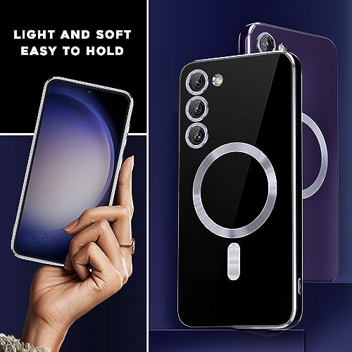YSLBWLE Magnetic for Galaxy S21 Ultra Case with Ring Kickstand,[10 FT Military Grade Drop Protection] Slim Protective Translucent Matte,TPU+PC Luxury Protective Phone Case Orange 23-s21u-05