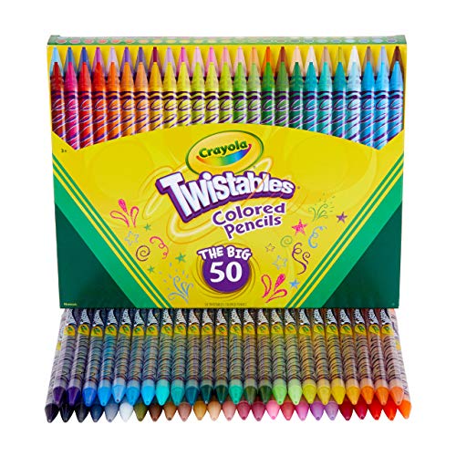 Crayola Twistables Colored Pencil Set (50ct), No Sharpen Colored Pencils For Kids, Kids Art Supplies for Back to School, 4+ [Amazon Exclusive]