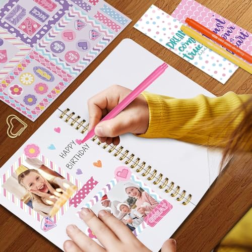 DIY Journal Kit for Girls - 48 pcs DIY Journal Set for Tween & Teen Girls, Stationery Set, Scrapbook & Diary Supplies Set, Journaling Art Crafts Kit, Ideal Gifts for 8 9 10 11 12 13 14 Year Old Girl