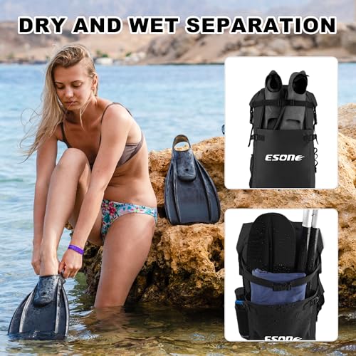 ESONE 30L Dry Bags Waterproof Backpack for Travel Dry Bags Backpack Waterproof Bags for Kayaking Boating Floating Paddleboarding Submersible Boat Bag