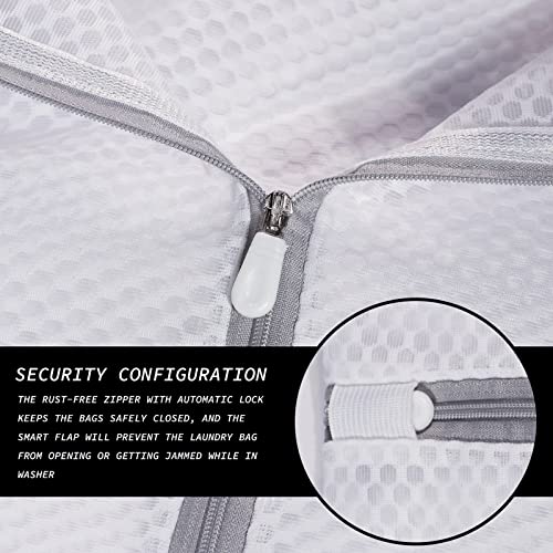 SUERIV 3Pcs Durable Honeycomb Mesh Laundry Bags for Delicates 125gsm Net Fabric Durable and Reusable Delicate Wash Bag,Organization Bag for Lingerie,Sock,12 x 16 Inches(3 Medium)