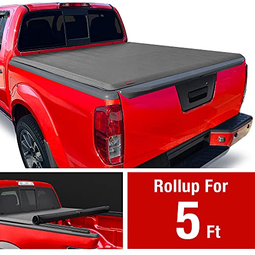 MaxMate Soft Roll-up Truck Bed Tonneau Cover Compatible with 2005-2021 Nissan Frontier; 2009-2012 Suzuki Equator | 5' (59") Bed | TCN169034