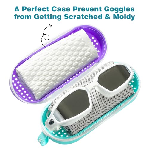 Mgsarbny Swim Goggle Case For Swimming Goggles, 2024 New Silicone Protective Cases with Drain Hole for Goggles