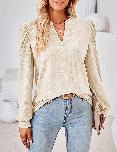 ZILIN Women's Tops Casual Long Sleeve Flowy Business 2024 Fashion Clothes Plus Size Tunics Green Floral S