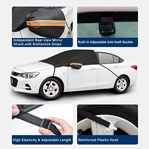 AstroAI Car Windshield Snow and Ice Cover - 2 Side Mirror Protectors, Windproof UV Sunshade for Cars, SUVs, Vans