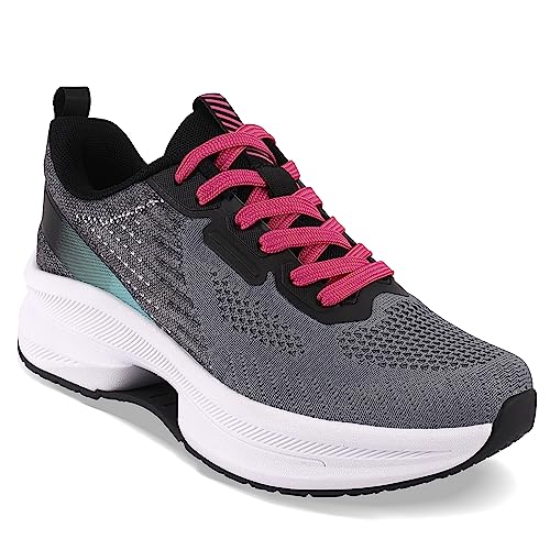 QUINMOK Womens Road Running Sneaker Non-Slip Jogging Fitness Athletic Tennis Trail Lightweight Workout Soft Breathable Deodorant Exercise Rubber Training Shoes