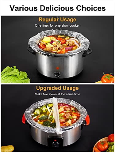 SMARTAKE Slow Cooker Liners, Crockpot Liner 13"x 21" Crockpot Liners Disposable Crock Pot Bags, Fit 3QT to 8QT for Slow Cooker, Crockpot, Cooking Trays, Suitable for Oval & Round Pots, 10 Liners