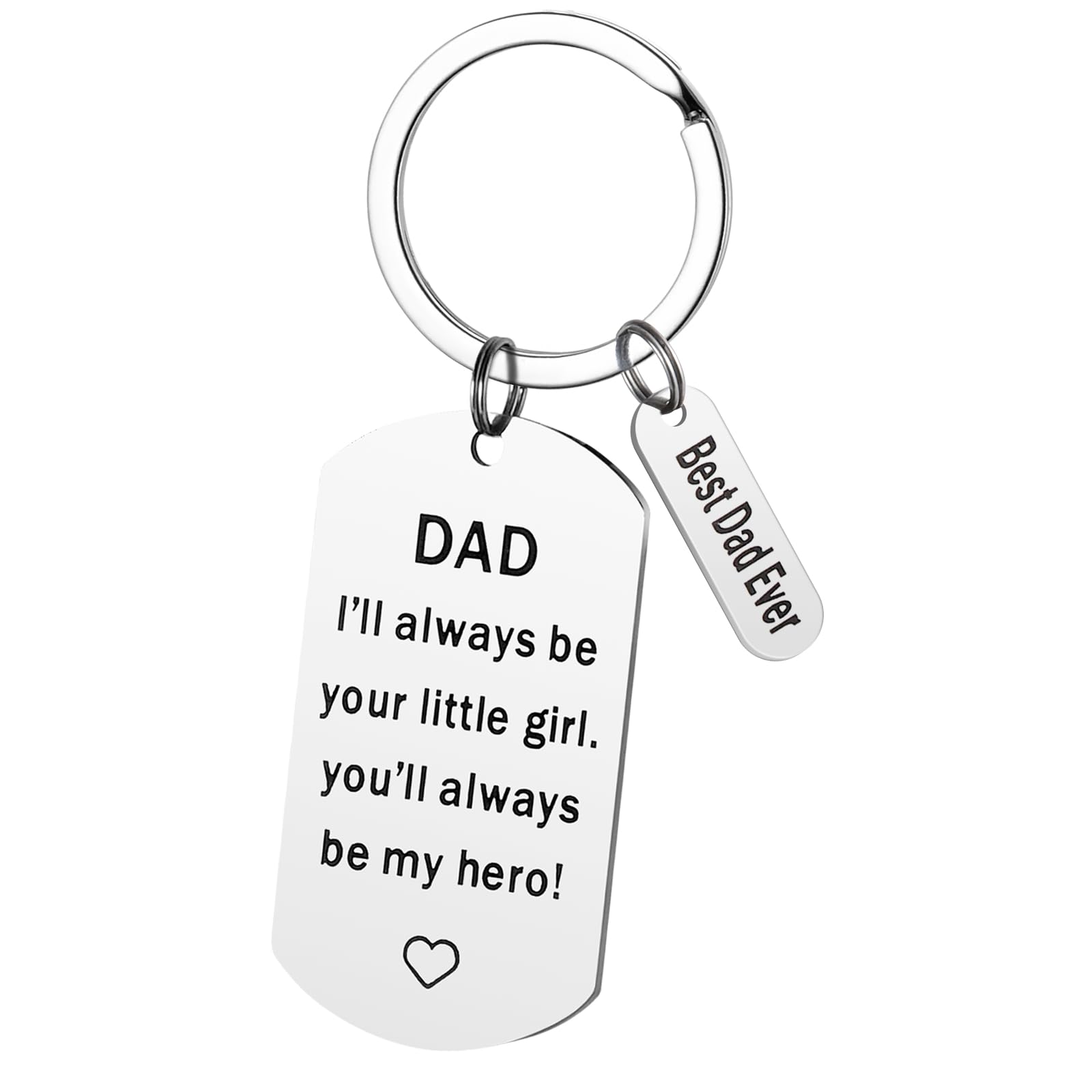 Antenda Fathers Day Dad Gifts from Daughter - Dad Gifts Keychain Father Daughter Keychain for Daddy Birthday Christmas Gifts (Silver)